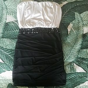 black and white jewel dress